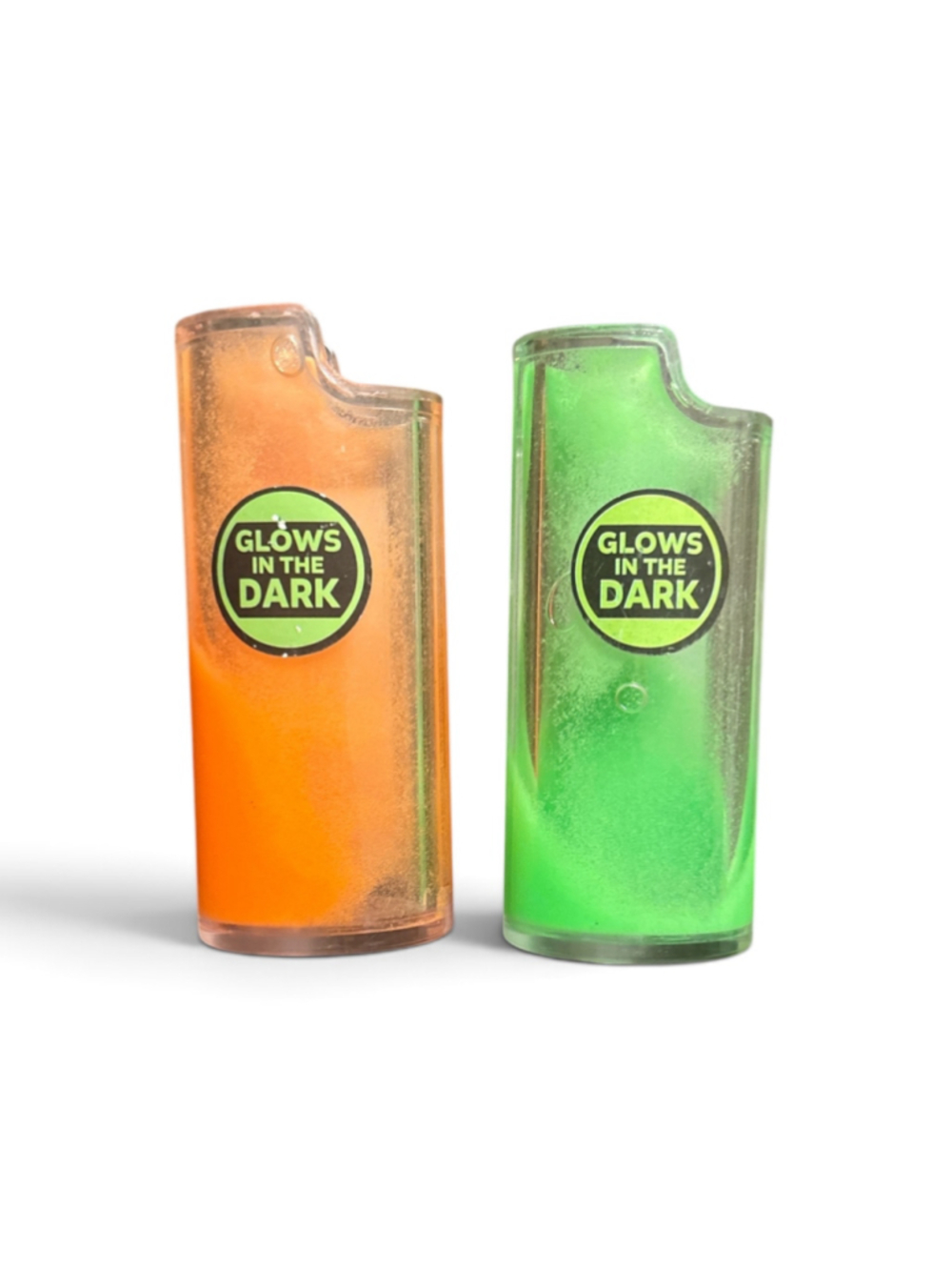 Glow In The Dark Lighter cover Set of 2 Orange Green